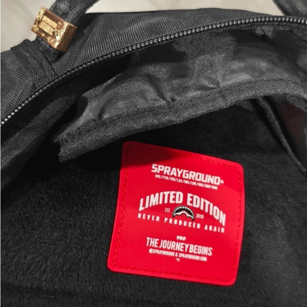 Sprayground Black and Gold Limited Edition Backpack